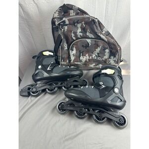 Oxelo Inline Skates Men's US 12 ABEC 5 76mm w/ Camouflage Carry Bag
